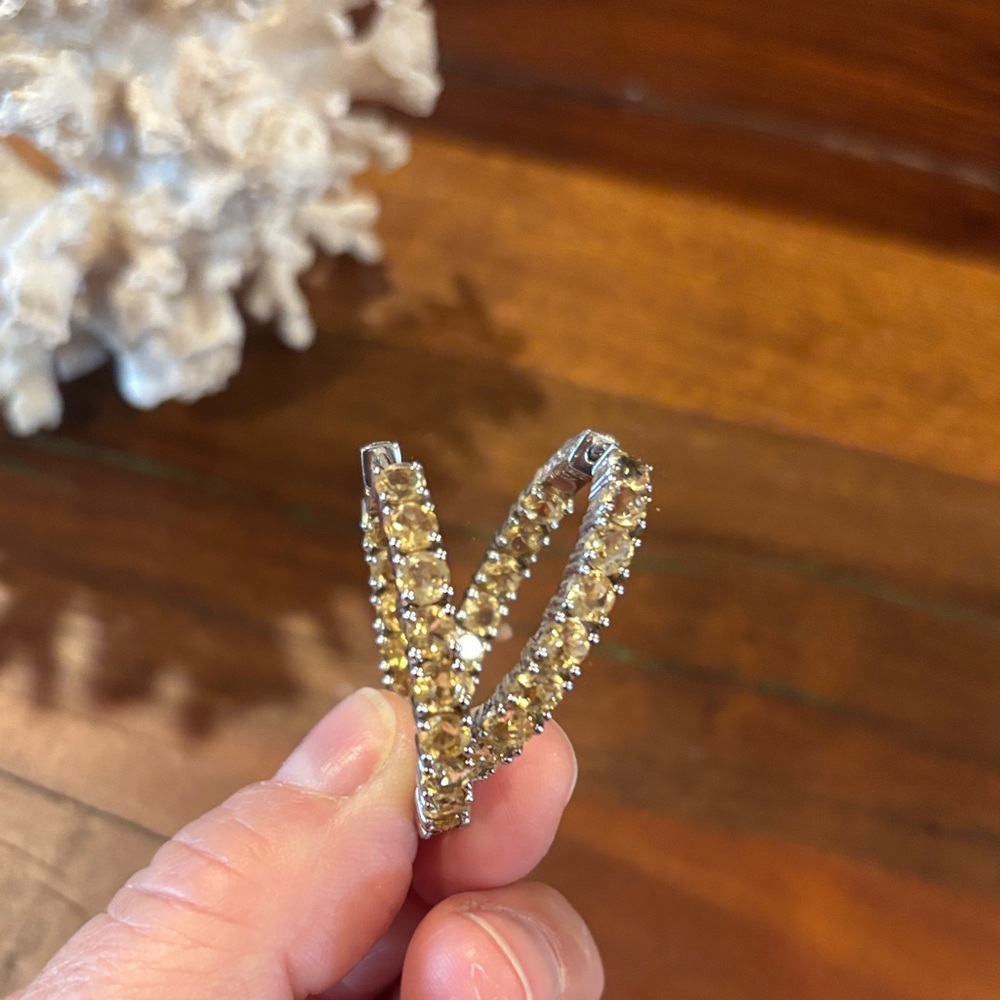 JTV Citrine inside out hoop earrings